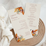 Elegant Fall Leaves Autumn Wedding Program<br><div class="desc">Elegant Fall Leaves Autumn Wedding Program features a beautiful bouquet of autumn leaves in rust,  yellow,  gold,  mustard,  brown and purple.</div>