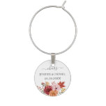 Elegant Fall Leaves Autumn Wedding  Wine Charm
