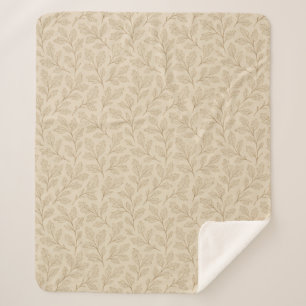 Elegant Fall Leaves Boho Minimalist Farmhouse Sherpa Blanket