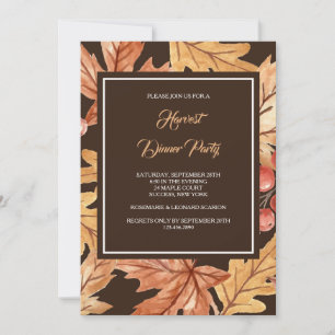 Elegant Fall Leaves Invitation