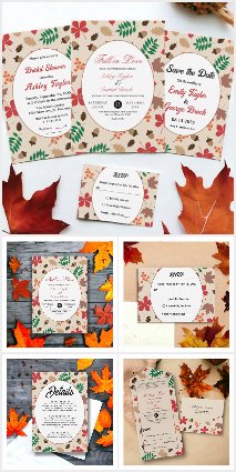 Elegant Fall Leaves Pattern Wedding Collection