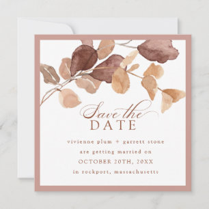 Elegant Fall Leaves Photo Save the Date Card