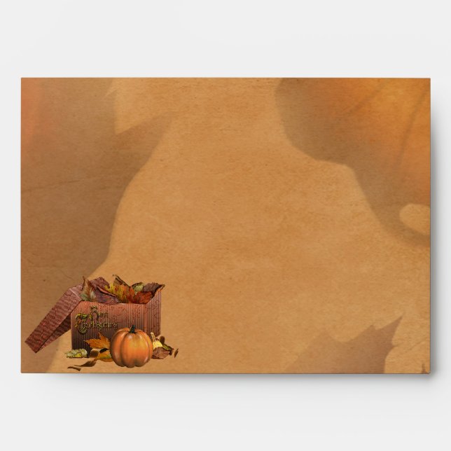 Elegant Fall Leaves Thanksgiving Envelopes (Front)