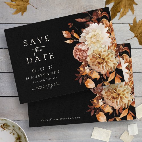 Elegant Fall Leaves Wedding Save The Date