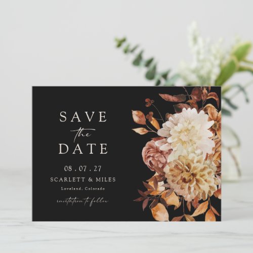 Elegant Fall Leaves Wedding Save The Date
