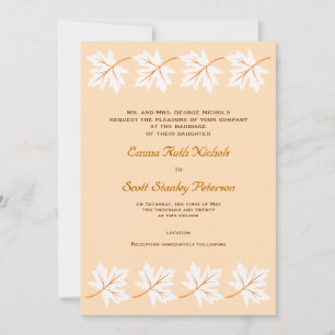 Elegant Fall Maple Leaf Custom Wedding Invitation
