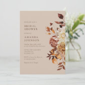 Elegant Fall Modern Bridal Shower Invitation (Standing Front)