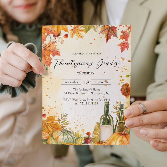 Elegant Fall Mood and Hues Thanksgiving Dinner Invitation (Creator Uploaded)