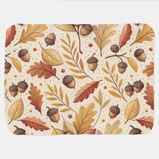 Elegant Fall Pattern Baby Blanket (Horizontal)