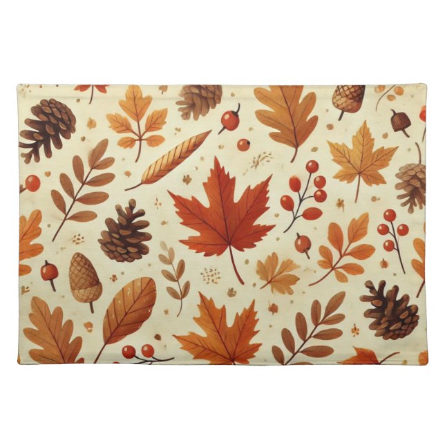 Elegant Fall Pattern Cloth Placemat (Front)