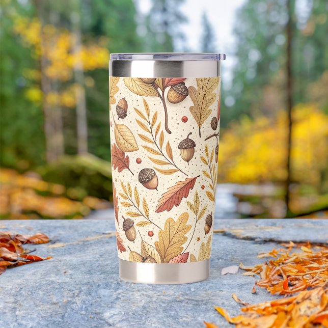Elegant Fall Pattern Insulated Tumbler (Outdoor)