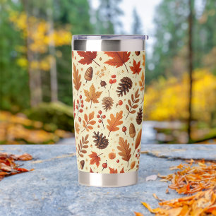Elegant Fall Pattern Insulated Tumbler