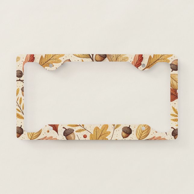 Elegant Fall Pattern License Plate Frame (Front)