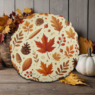 Elegant Fall Pattern Round Pillow