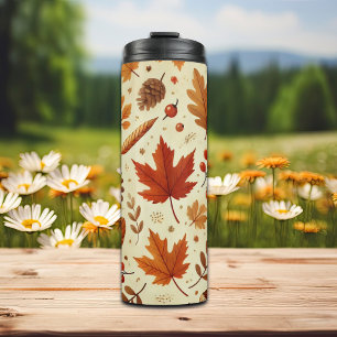 Elegant Fall Pattern Thermal Tumbler