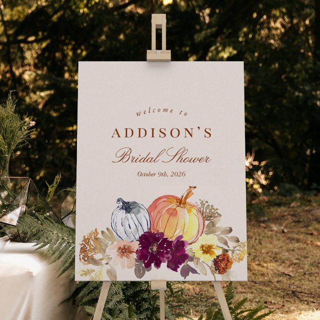 Elegant Fall Pumpkin Bridal Shower Welcome Sign (Creator Uploaded)