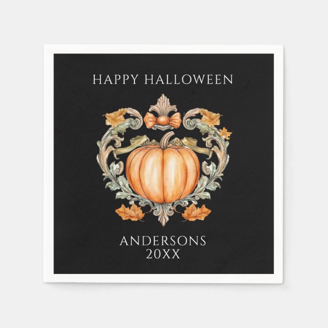 Elegant Fall Pumpkin  Napkins (Front)