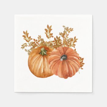 Elegant Fall Pumpkin Napkins by SugSpc_Invitations at Zazzle