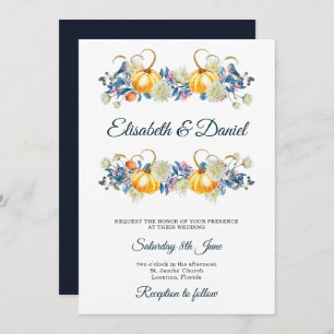 Elegant Fall Pumpkin Wedding Invitation