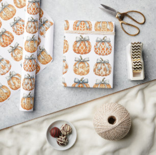 Elegant Fall Pumpkin Wrapping Paper