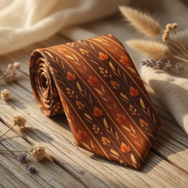 Elegant Fall Stripe Pattern Neck Tie (Creator Uploaded)