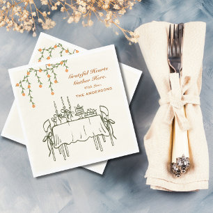 Elegant Fall Thanksgiving Friendsgiving Dinner Napkins