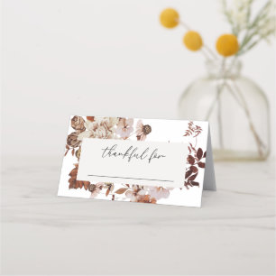 Elegant Fall Thanksgiving Friendsgiving Dinner Place Card