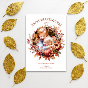 Elegant Fall Thanksgiving Photo Card