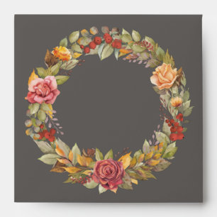 Elegant Fall/Thanksgiving Wreath Return Address Envelope