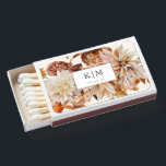 Elegant Fall Watercolor Floral Wedding Matchboxes<br><div class="desc">This gorgeous wedding matchbox design features lovely fall dahlia watercolor flowers and elegant typography. This timeless design is an excellent choice for many styles of events,  from classic to rustic. Customized matchboxes make a wonderful wedding keepsake and add that extra special touch.</div>