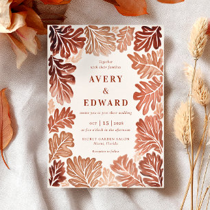 Elegant Fall Wedding Bohemian Watercolor Invitation