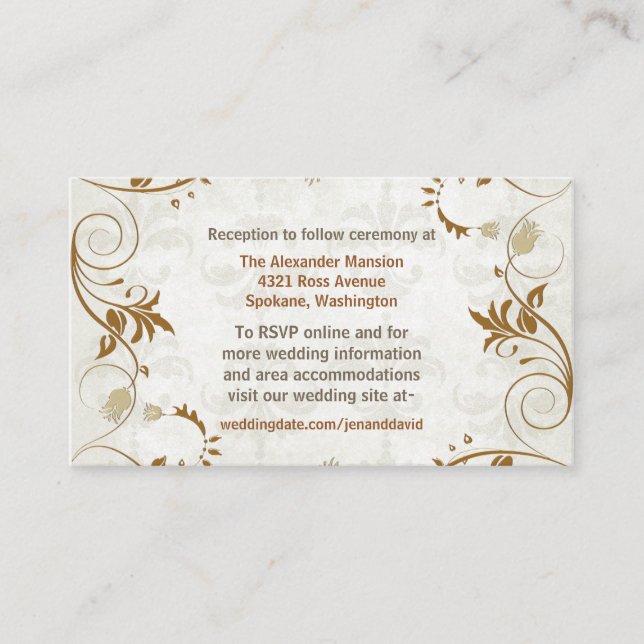 Elegant Fall Wedding enclosure cards (Front)