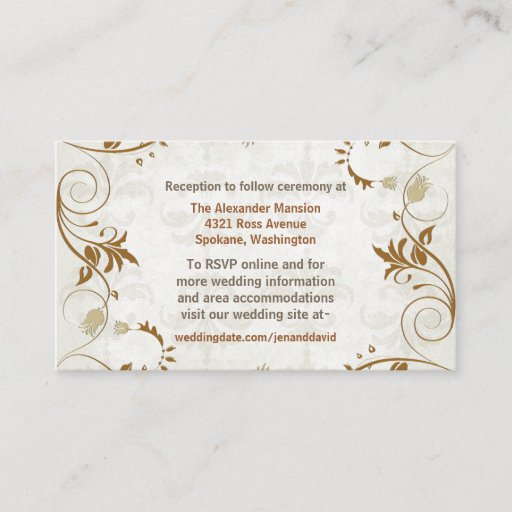 Customizable Elegant Fall Wedding enclosure cards Business Cards