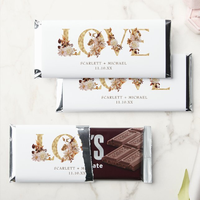 Elegant Fall Wedding Hershey Bar Favors (Elegant Fall Love Floral Wedding Hershey Bar Favors by Painted Paperie
)