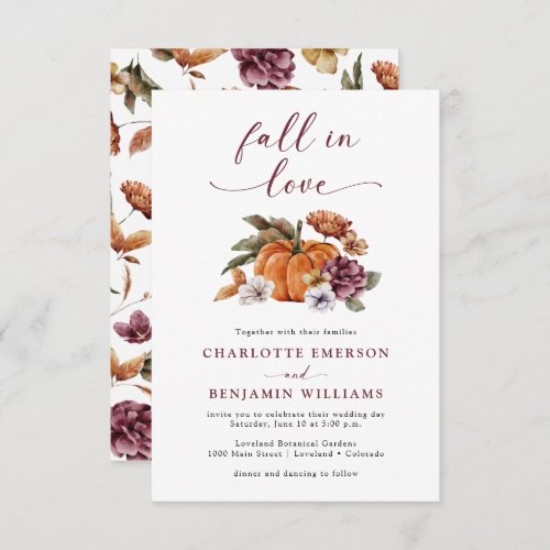 Elegant Fall Wedding Invitation