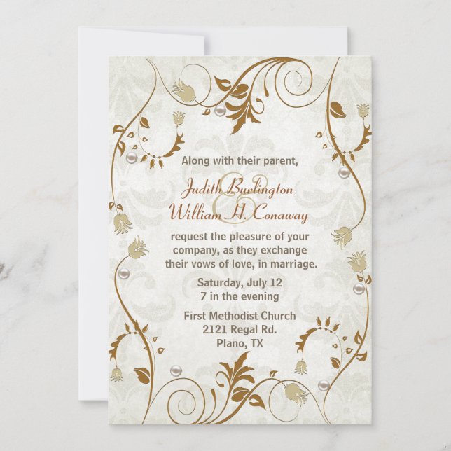 Elegant Fall Wedding Invitation (Front)