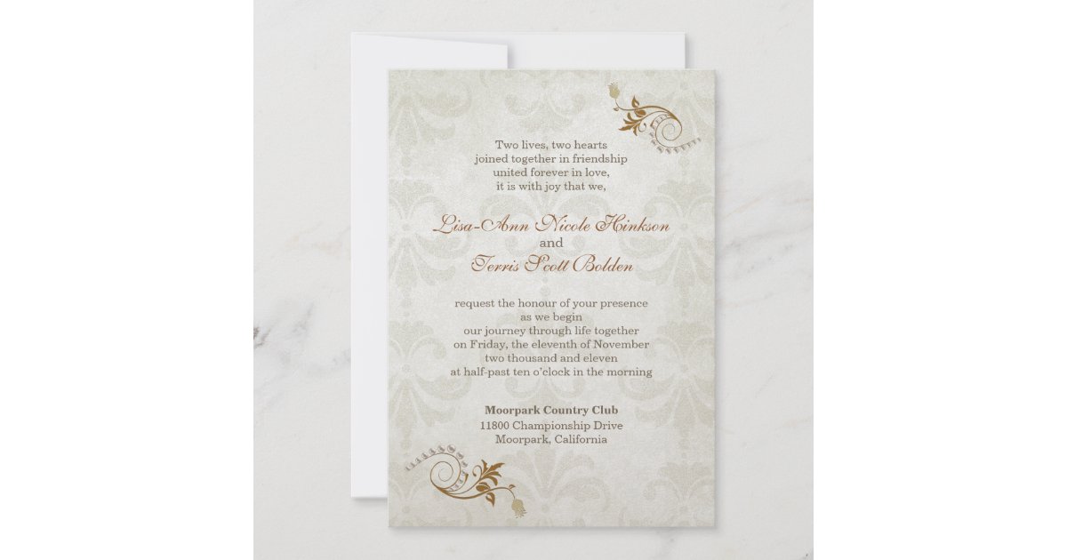 Elegant Fall Wedding Invitation 2b | Zazzle