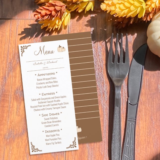 Elegant Fall Wedding Menu Card (Creator Uploaded)
