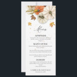 Elegant Fall Wedding Menu Invitation<br><div class="desc">These Wedding Menu Cards blend beautifully with rustic tablescapes,  adding a magical,  heartwarming touch to your wedding feast. Elevate your wedding experience—charm your guests and create memories that will last a lifetime. Matching items in our Rustic Fall Wedding Collection</div>