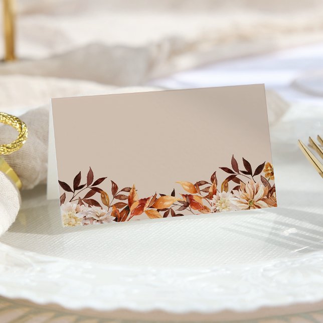 Elegant Fall Wedding Place Card (Elegant Fall Leaves Wedding Place Card by Painted Paperie
)