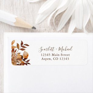 Elegant Fall Wedding Return Address Label