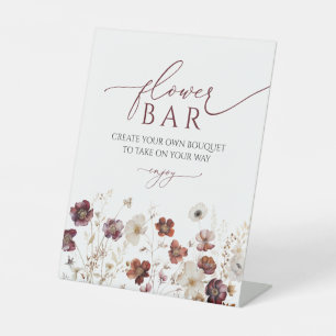 Elegant Fall Wildflowers Flower Bar Sign