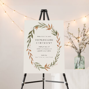 Elegant Fall Wreath Unplugged Ceremony Wedding Foam Board