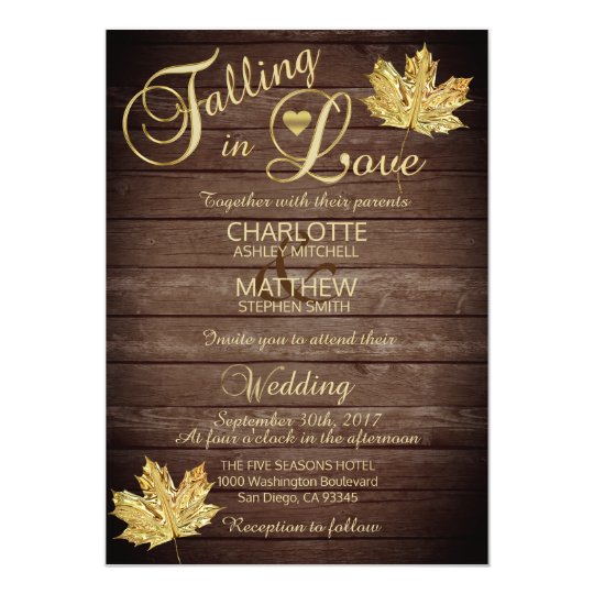 Elegant Falling In Love Rustic Country Wedding Invitation Zazzle Com