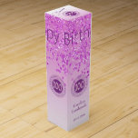 Elegant Falling Pink Glitter 100th Birthday Wine Box