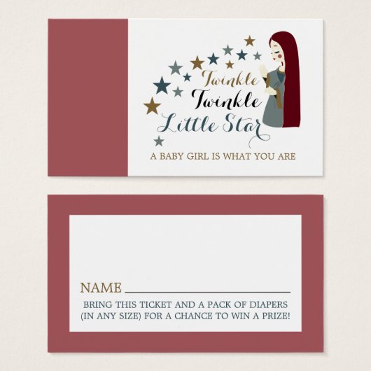 Elegant Falling Stars, Baby Shower Raffle Ticket (Front & Back)