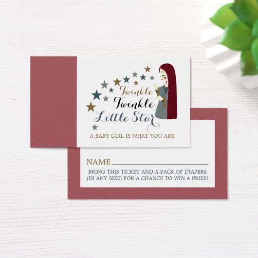 Elegant Falling Stars, Baby Shower Raffle Ticket (Desk)