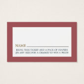 Elegant Falling Stars, Baby Shower Raffle Ticket (Back)