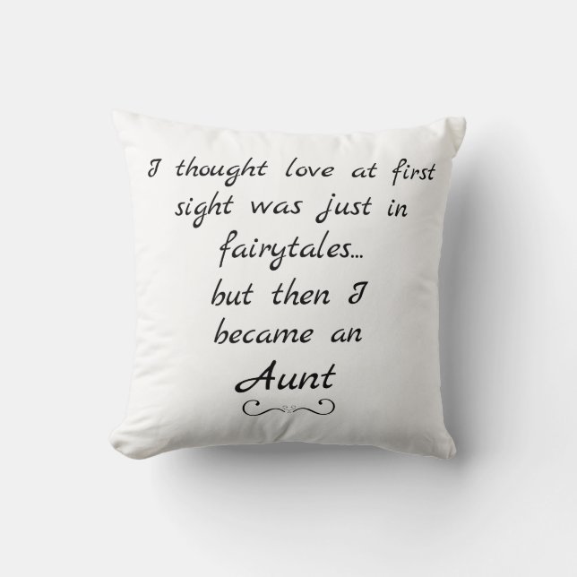 Elegant Family Aunt Typography Quote Throw Pillow (Front)