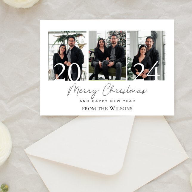 Elegant Family Christmas Collage Card (Creator Uploaded)